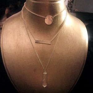 Layered crystal necklace